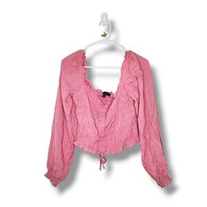 NWOT Ever After Shirred Long Sleeve Blouse Sz S